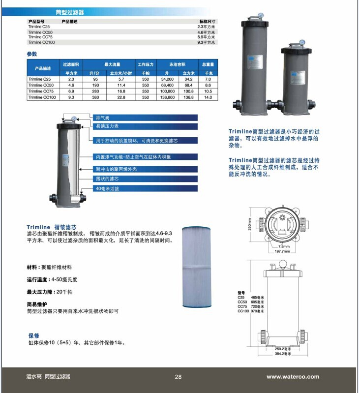 運水高-簡筒過濾器